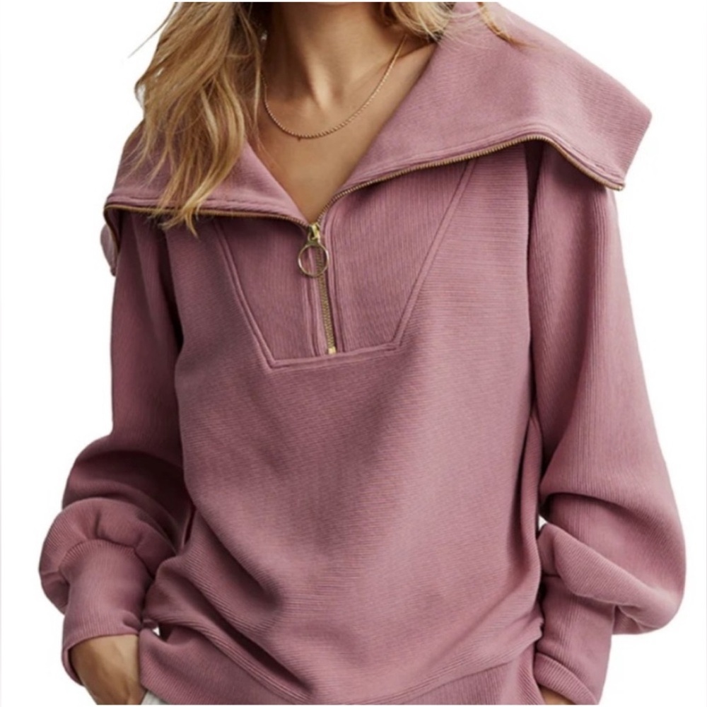 Varley Vine Half-Zip Pullover in Nostalgia Rose‎ Pink Color Size Medium